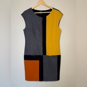 Gabby Skye Yellow and Orange Colorblock Mini Dress (***see pics for size)